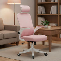 Rocking Function Swivel Task Chair with Headrest Thick Padded Seat Headrest Desk Chair Support Heavy Duty for Students, Teens, Bedroom