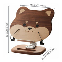 Dog-Themed Book Holder Book Stand Solid Wood Wooden Multi-Functional Cute Dog Bookrest for Students