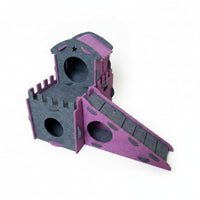 Modular Castle Hideout Star Cutout Multi-Level Cat House Ramp