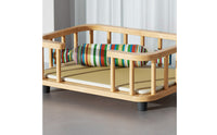 Wooden Pet Bed with Fence Breathable Raised Cat and Dog Lounger Moisture-Proof