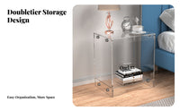 Clear C-Shaped Stand Transparent Nightstand Multi-Functional for Living Room