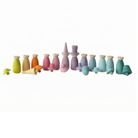 Wooden Peg Doll Removable Hat Imaginative Play Form Smooth Edges Children's Plaything for Kids