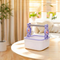 Parrot Perch Stand and Bird Training Station with Food Bowls, Desktop Bird Perch with Flat Tray Base and Play Accessories for Pet Training