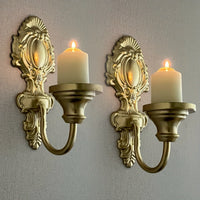 American Vintage Wall-Mounted Iron Candle Holder, Rustic Country Home Decor