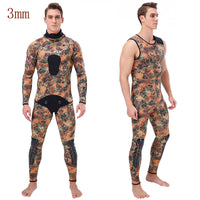 3/5mm潜水服男保暖猎潜渔猎猎鱼服分体2件套装迷彩射鱼潜水衣湿衣