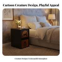 Nightstand with Drawers Quiet Slide Rails Panda Print 2-Drawer Cabinet