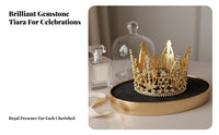 Small Queen Tiara Elegant Design Alloy Crown Cake Decoration Mini Crystal Crown Sparkling Gold Crystal Tiara Versatile