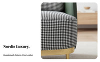 Houndstooth Armchair Nordic Design Upholstered Accent Armchair Retro Design Easy Assembly for Readers, Living Room