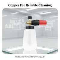 Foam Lance Heavy Duty Brass Central Vehicle Wash Foam Sprayer Graduated Bottle Adjustable Soap Dispenser for Professional Cleaners, Auto Detailing