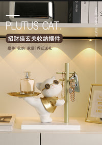 招财猫树脂工艺品收纳礼物家居摆件工厂直销儿童房钥匙架圣诞节