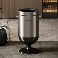 Stainless Steel Wine Glass Shaped Trash Can with Inner and Outer Buckets
