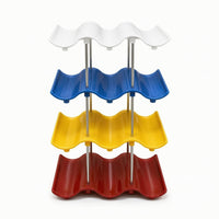 Compact Cup Storage Rack with Wave-Shaped Shelf Horizontal Tumbler Organizer with Wavy Shelves Vertical Tumbler Storage Stand Sturdy for Tea Corner
