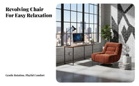 Rotating Barrel Chair Vintage design Oversized rotate Barrel Chair Sherpa Upholstery firm support Foam for Apartment Dwellers