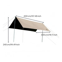 Rectangular Tarp Canopy PU3000+ Camping Sun Sail Khaki