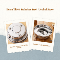 Alcohol Stove, Stainless Steel Hot Pot Cooker, Portable