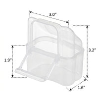 Parrot Feeder Food Trough with Spill Avoidance Design, PP Material External Mount Food Cup, Bird Feeder for Cockatiels and Parakeets