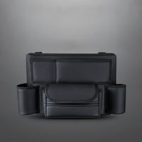 Adjustable Center Console Organizer Hanging Car Purse Holder Easy to Install Car Storage Bag with Pockets Leather for Drivers, Commuters