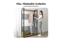 Nordic Design Freestanding Wardrobe Unit Freestanding Freestanding Wardrobe with Shelves Multi-Tier Shelving Garment Rack Heavy-Duty for Apartment Dwellers, Renters, Homeowners, Walk-in Closet, Dressing Room