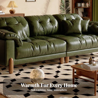 plush Straight Sofa Vintage Look Upholstered Lounge Settee Distressed Finish Living Room Furniture for Apartment Dwellers, Families, Family Gatherings