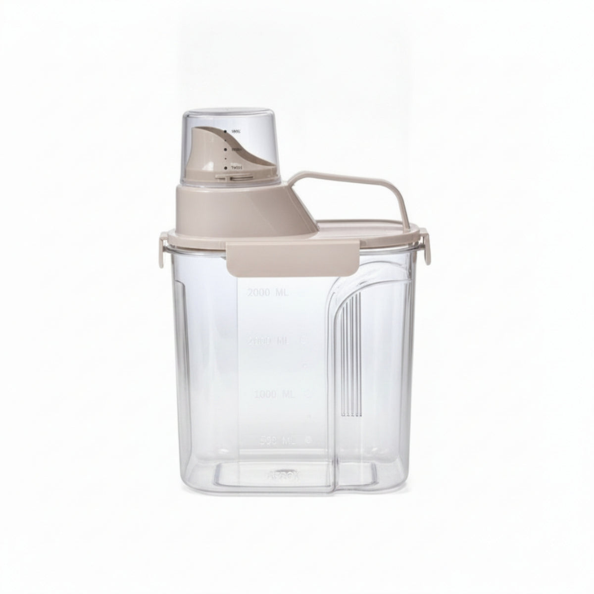 Pet Food Container with Measuring Cup Transparent Cereal Dispenser with Handle