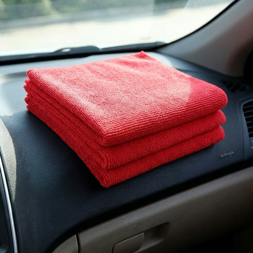 Highly Absorbent Microfibre Cloth and Microfibre Towel, Microfibre Cloth 30cm x 30cm for Car Polishing, Glass and Interior Detailing