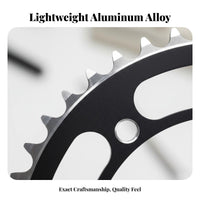 46T Single Chainring CNC Machined Aluminum Alloy Chainring Lightweight Single Speed Crankset for Biking Enthusiasts, Trail Riding, City Commuting