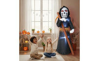 Freestanding Inflatable Grave Reaper Outdoor Inflatable Skull Reaper with Sickle Oversized Yard Decoration Lightweight