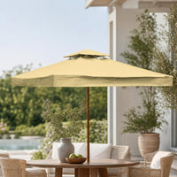Vented Gazebo Replacement Canopy Waterproof Replacement Canopy Top Weatherproof Double-Layer Gazebo Top Heavy Duty for Patio, Backyard, Garden
