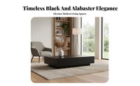 Square Plinth Minimalist Design Coffee Table Nordic Design With Storage for Homeowners, Families, Studio, Lounge Area