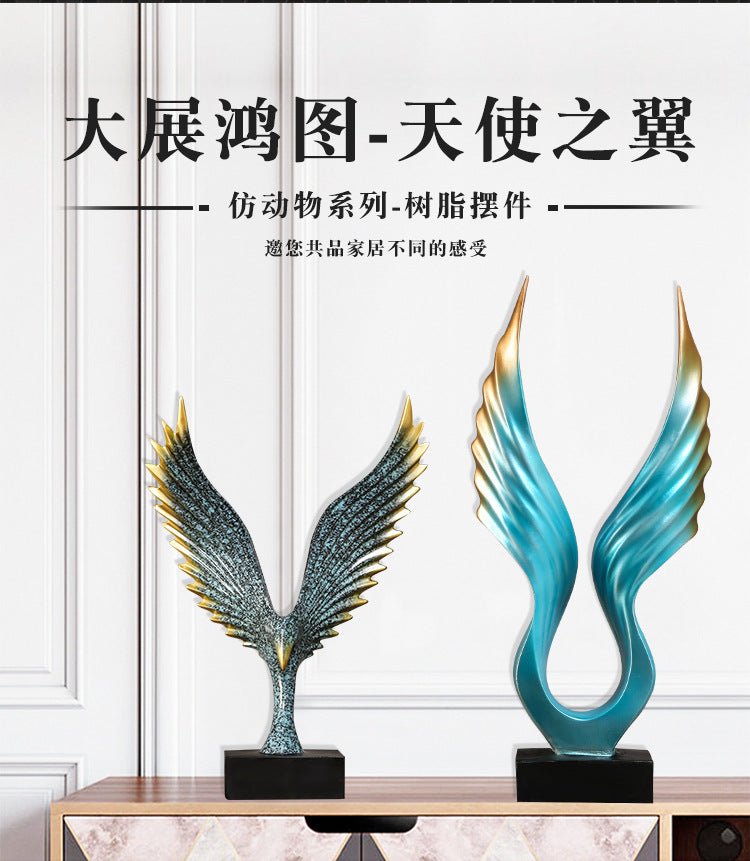 Eagle Spread Wings Resin Figurine for TV Cabinet Decor