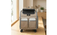 Breathable Pet Carrier Backpack with Wheels Ventilated Pet Backpack with Wheels Foldable Collapsible for Travelers