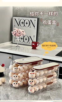 Transparent Double-layer Slide Egg Storage Box for Refrigerator