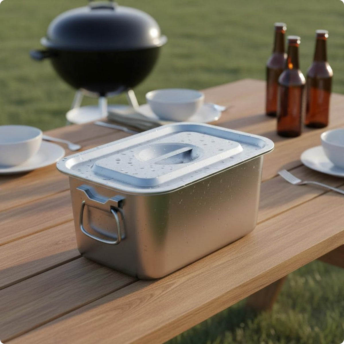 Stainless Steel Ice Bucket Multi-Use Square Ice Bucket Party Serving Gear for Bar