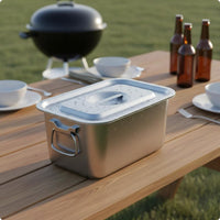 Stainless Steel Ice Bucket Multi-Use Square Ice Bucket Party Serving Gear for Bar