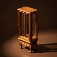 1:12 Scale Miniature Display Cabinet Glass-Fronted Miniature Display Case Collectible Dollhouse Cabinet Vintage-Style for Diorama