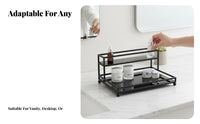 Acrylic Makeup Shelf Raised Edge Design Acrylic Cosmetic Shelf Space Saving Skincare Storage Rack for Dressing Table, Bedroom