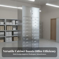 Stainless Steel Filing Cabinet Lockable Crafted Metal File Cabinet with Lock High-Capacity Locking Office File Drawer Unit for Administrators