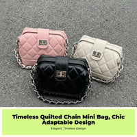 Mini quilted box bag with handle