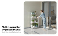 Three-Tier Plant Stand Multi-Functional Three-Tier Rolling Planter Shelf Strong Load-Bearing Sturdy Duty for Living Room, Patio