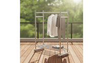 Heavy Duty Double Rod Clothes Rack Space-Saving Double Rod Clothing Rack Long-Lasting Furniture Stable for Laundry Room
