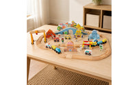 Electric Toy Train Set Educational Wooden Railway Playset Imaginative Play