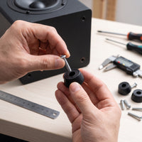 Rubber Feet Pads for Furniture, Speakers, and Appliances - Shock Absorbing, Non-Slip, Tapered Design