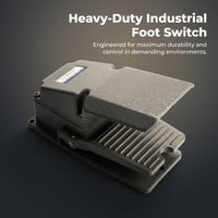 Heavy Duty Foot Pedal Switch, Aluminum Alloy Electric Reset, 380V 15A, Nonslip Industrial Foot Contr - LT4