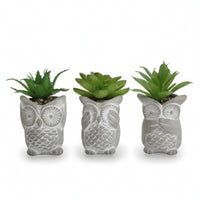 3 Pieces Owl Planter Compact Owl-Shaped Planter Decorative for Desk, Windowsill