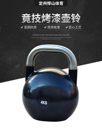 Competition Kettlebell, All Steel, Solid Cast Iron, for Home Fitness, Glute and Squat Training
