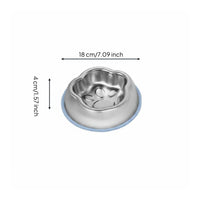 Slow Feeder Pet Bowl Easy to Clean Anti-Choke Dog Bowl Rounded Edges Stainless Steel for Dogs, Cats