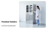 Medical Instrument Cabinet Resistant Stainless Steel Cabinet Rust-Resistant Steel Storage Locker for Pharmacists, Lab Technicians