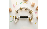 Hand Held Semicircular Tambourine Compact Handheld Tambourine Portable Percussion Hoop with Bells Easy to Use for Singers, Students, Stage, Karaoke, Classroom
