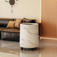 Rolling Trash Can Large Capacity Open Top Waste Container Decorative Look
