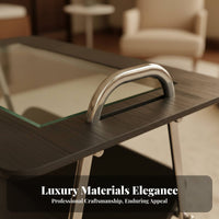 2-Tier Rolling Trolley Retro Design Side Table Space Saving for Bedroom, Kitchen